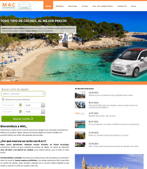 Diseño web con buscador para MAC (Mallorca Alquiler Coches)